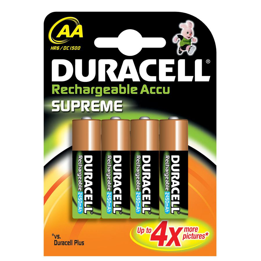 Blister a 4st. batterij HR06 Precharged Duracel VVE=10