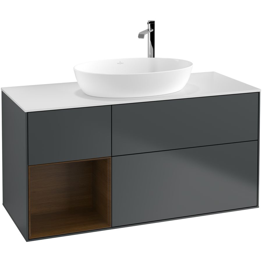 Wastafelonderkast Finion 1200x603x501mm Mid.Blue Matt Lacquer F941GNHG
