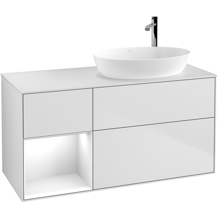 Wastafelonderkast Finion 1200x603x501mm White Matt Lacquer F921GFMT