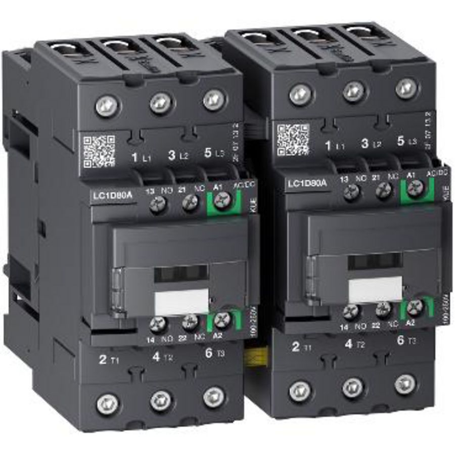 Omkeercontactor 3P 80A AC-3 <440V 100-250V A Green