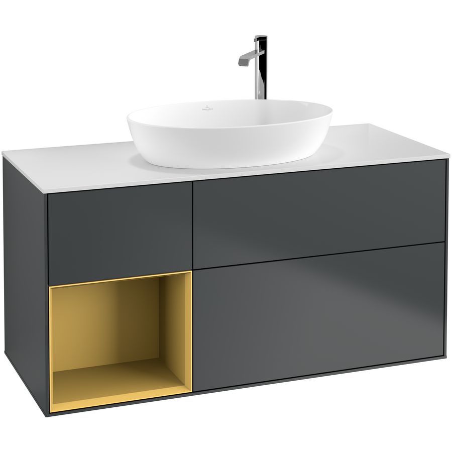 Wastafelonderkast Finion 1200x603x501mm Mid.Blue Matt Lacquer F941HFHG