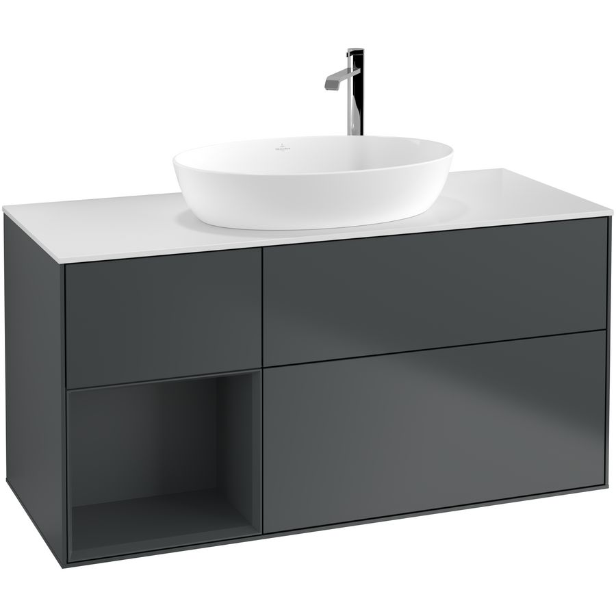 Wastafelonderkast Finion 1200x603x501mm Mid.Blue Matt Lacquer F941HGHG