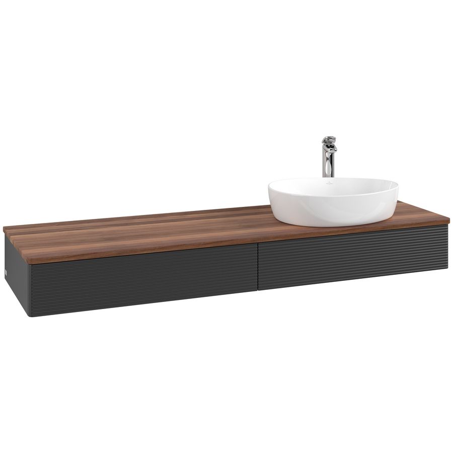 Wastafelonderkast Antao 1600x190x500mm Black Matt Lacquer L16152PD