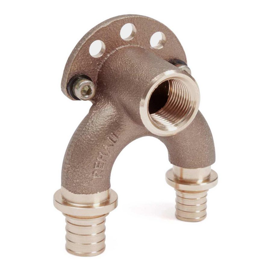 Muurplaat doorstromend laag RAUTITAN RX+ schuif 20/16x1/2"bn.dr. VVE=5