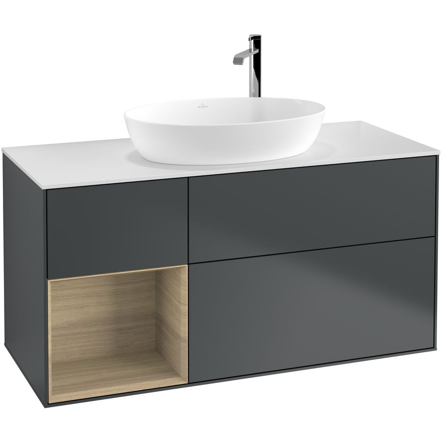 Wastafelonderkast Finion 1200x603x501mm Mid.Blue Matt Lacquer F941PCHG