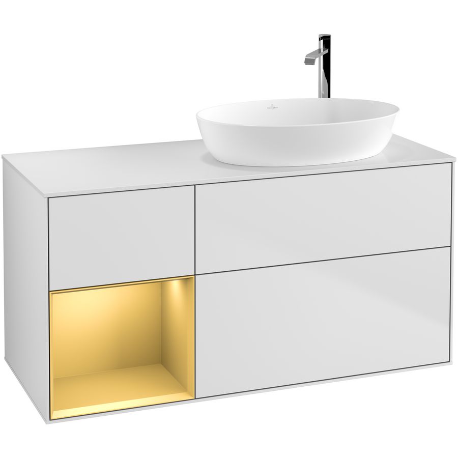 Wastafelonderkast Finion 1200x603x501mm White Matt Lacquer F921HFMT