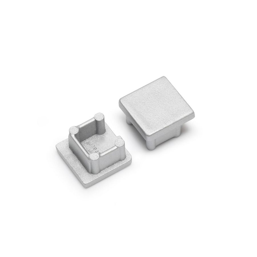 Zak a 2st. Eindkap voor Profiel 10 opbouw zilvergrijs