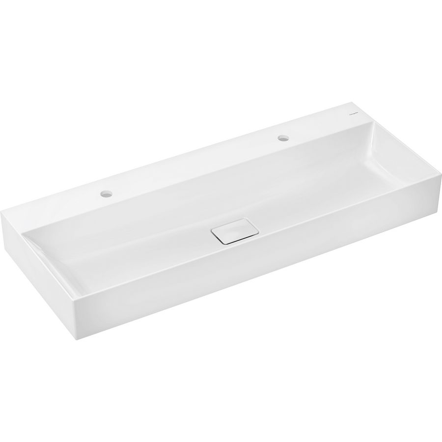 Wastafel 1200x480mm met 2 kraangaten zonder overloop SmartClean Xevolos E
