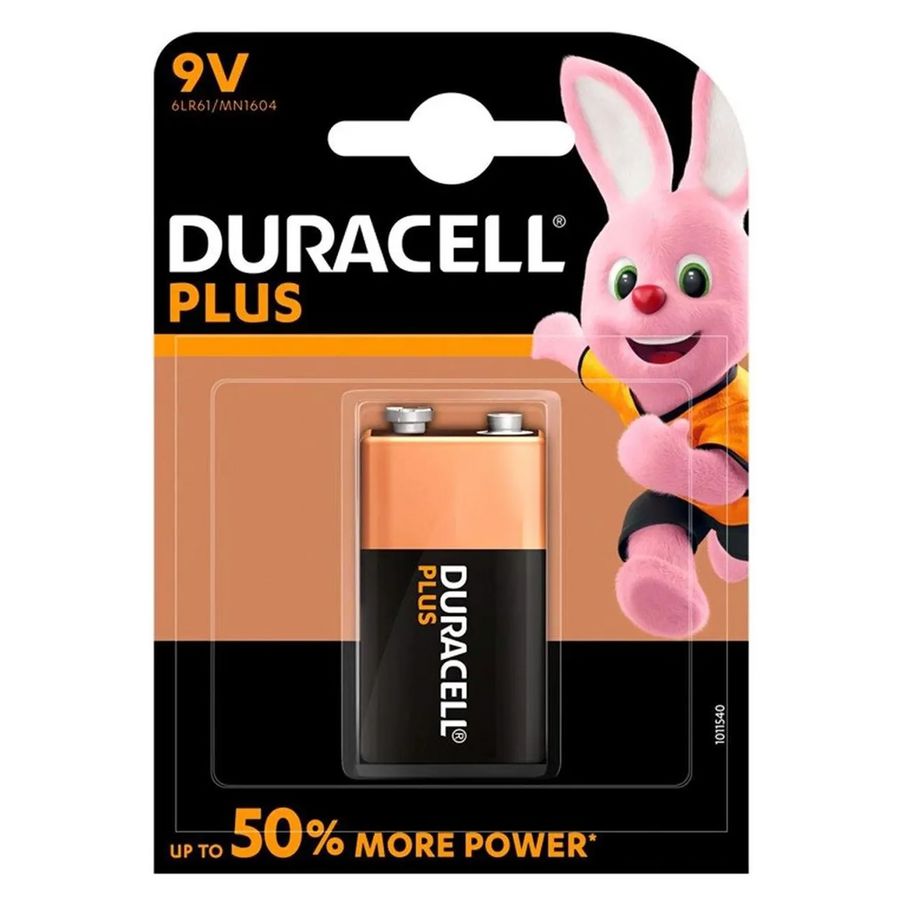 Duracell 9V cell MN1604 Plus 6LR61 VVE=10