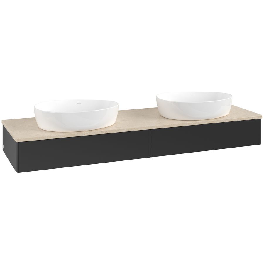 Wastafelonderkast Antao 1600x190x500mm Black Matt Lacquer L17013PD