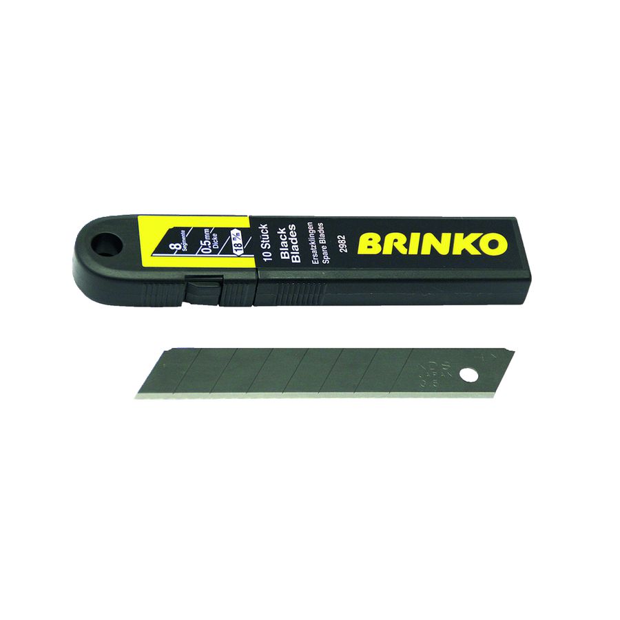 Koker met 10 reserve afbreekmesjes 18mm "black blades"