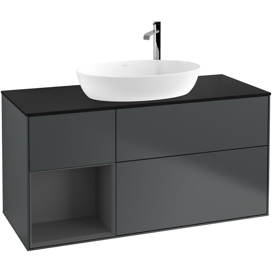 Wastafelonderkast Finion 1200x603x501mm Mid.Blue Matt Lacquer F942GKHG