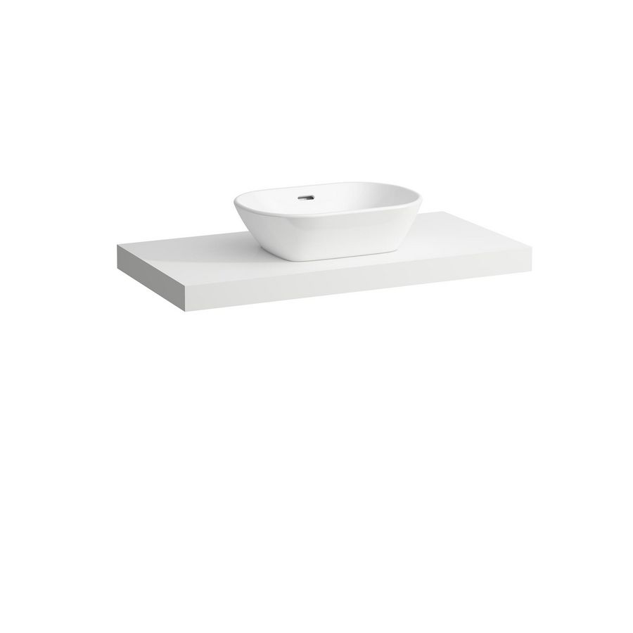 Wastafelblad LANI 100cm met uitsparing midden mat wit