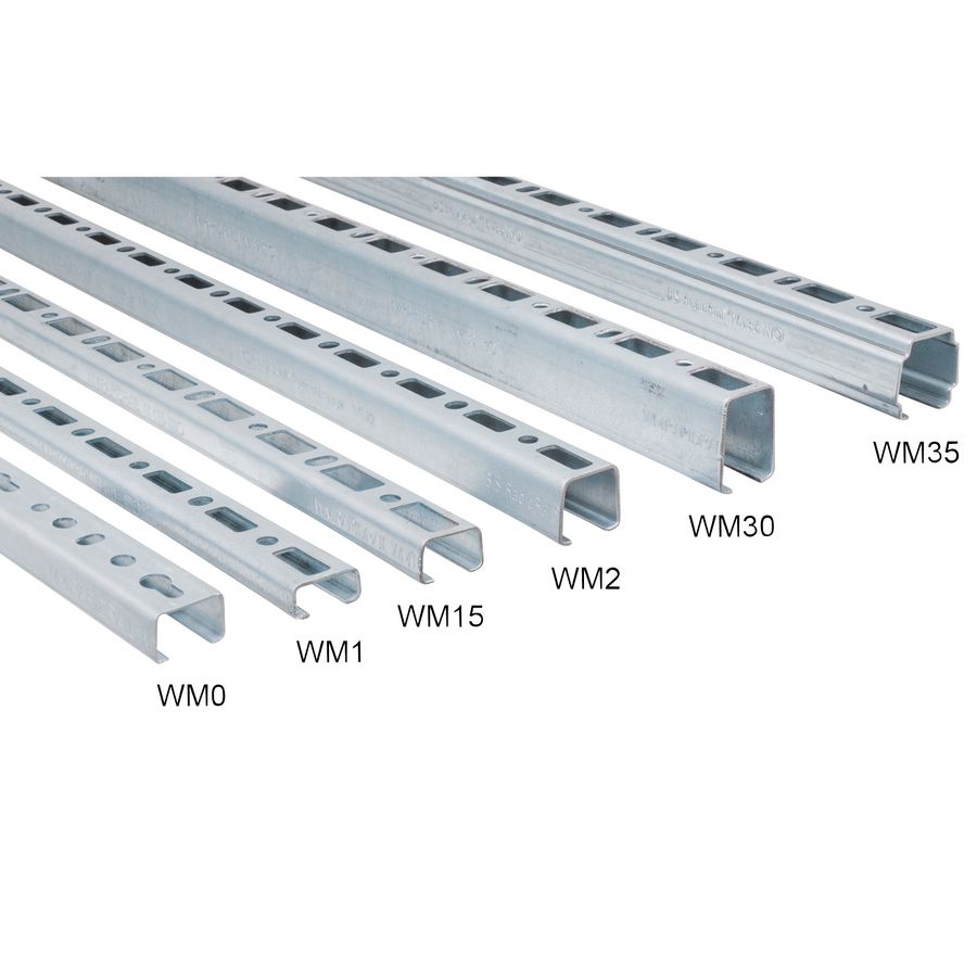 Lengte a 2m. montagerail Rapidrail verzinkt WM35 38x40mm VVE=10