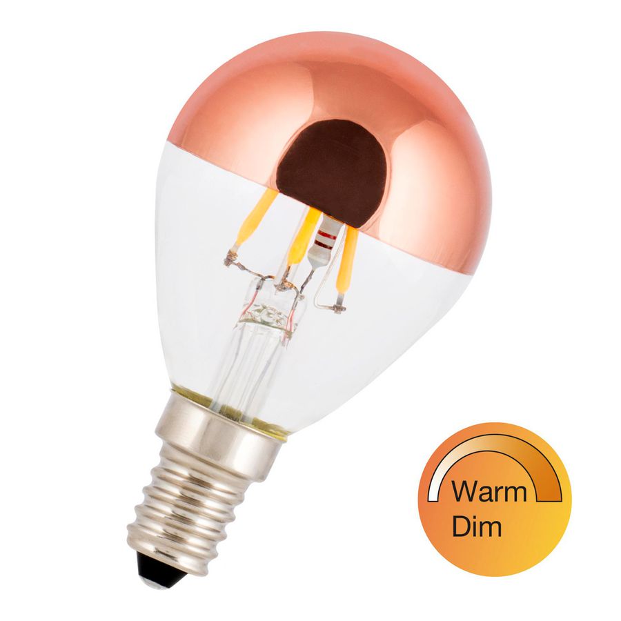 LED-lamp G45 TM WarmDim FIL E14 2.7W 3000-2200K rose goud