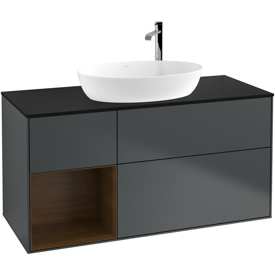 Wastafelonderkast Finion 1200x603x501mm Mid.Blue Matt Lacquer F942GNHG