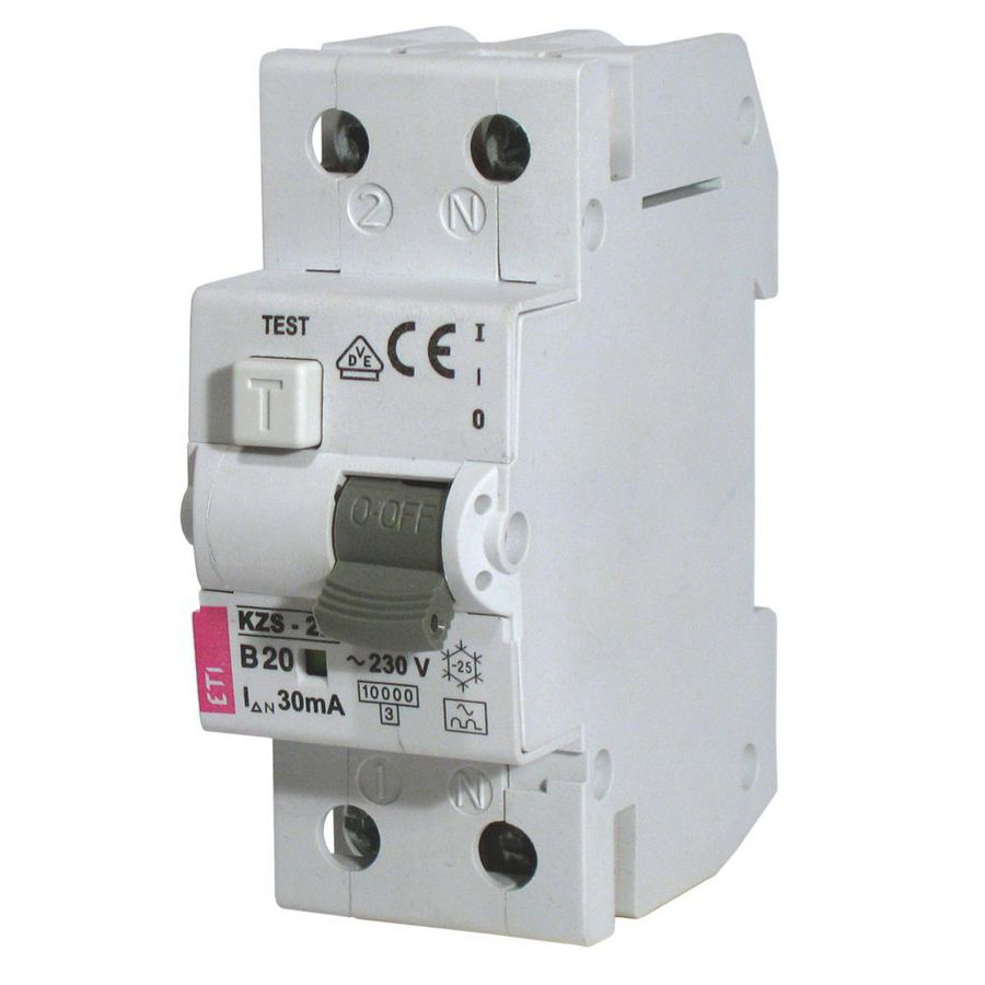Aardlekautomaat KZS-2M C 16A 30mA 1-polig + Nul