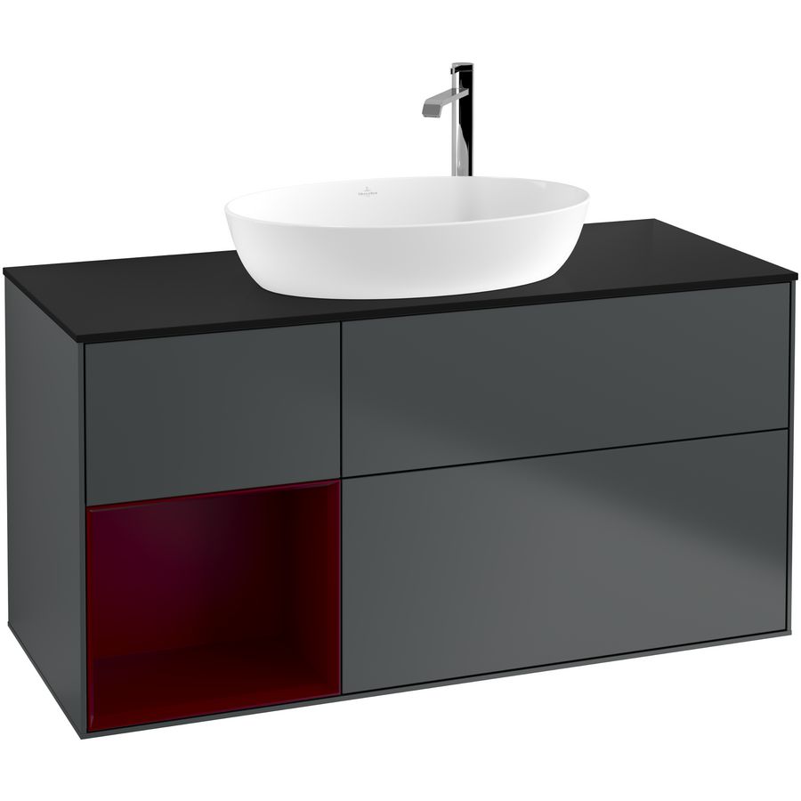 Wastafelonderkast Finion 1200x603x501mm Mid.Blue Matt Lacquer F942HBHG