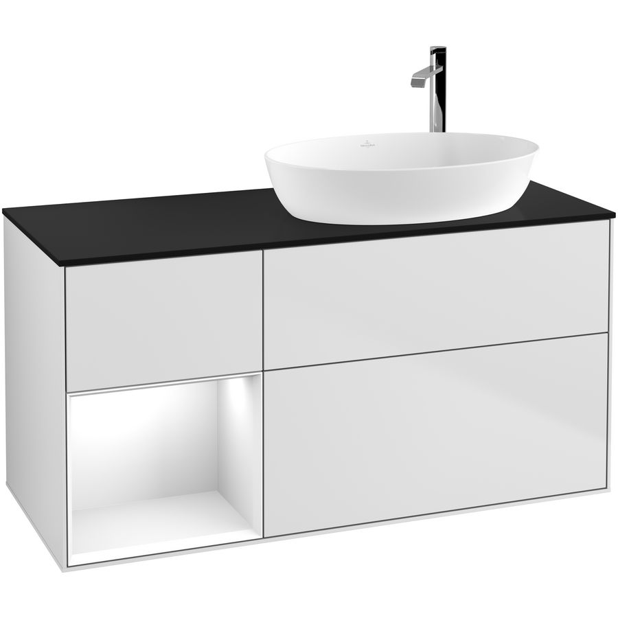 Wastafelonderkast Finion 1200x603x501mm White Matt Lacquer F922GFMT