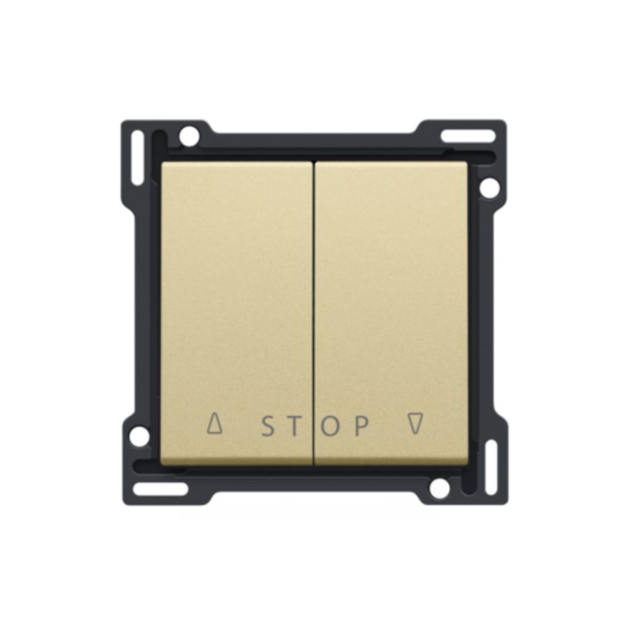 Afwerkingsset 2-voudige rolluikdrukknop elek.sturing gold