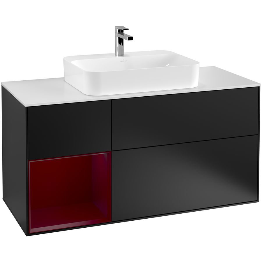Wastafelonderkast Finion 1200x603x501mm Black Matt Lacquer G411HBPD