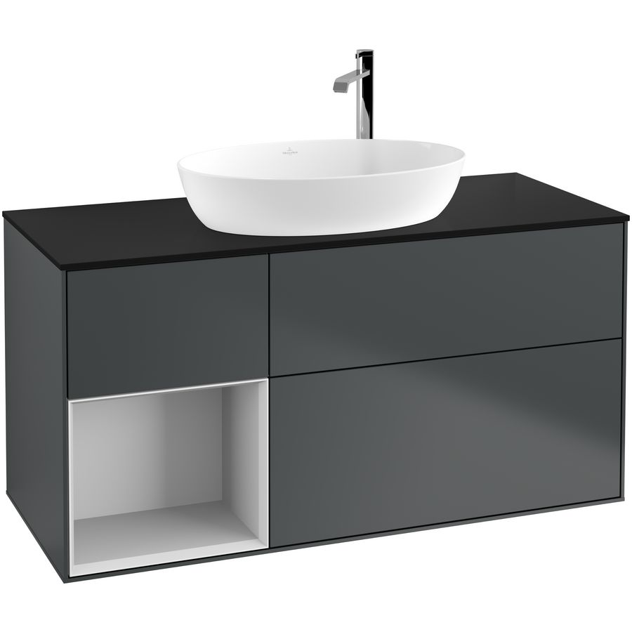 Wastafelonderkast Finion 1200x603x501mm Mid.Blue Matt Lacquer F942MTHG
