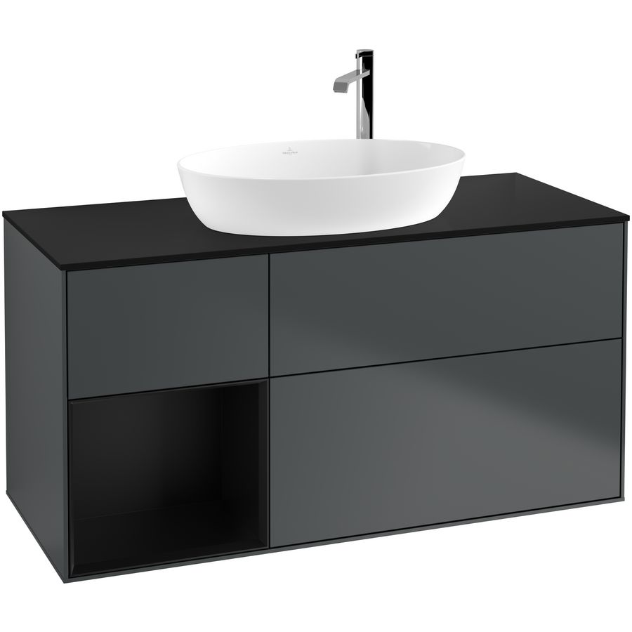 Wastafelonderkast Finion 1200x603x501mm Mid.Blue Matt Lacquer F942PDHG