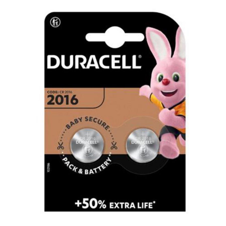 Blister a 2st. batterij DL2016 Duracel VVE=10
