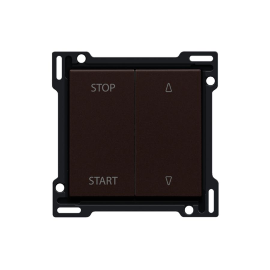 Afwerkingsset elek. gescheiden rolluikschakelaar dark brown