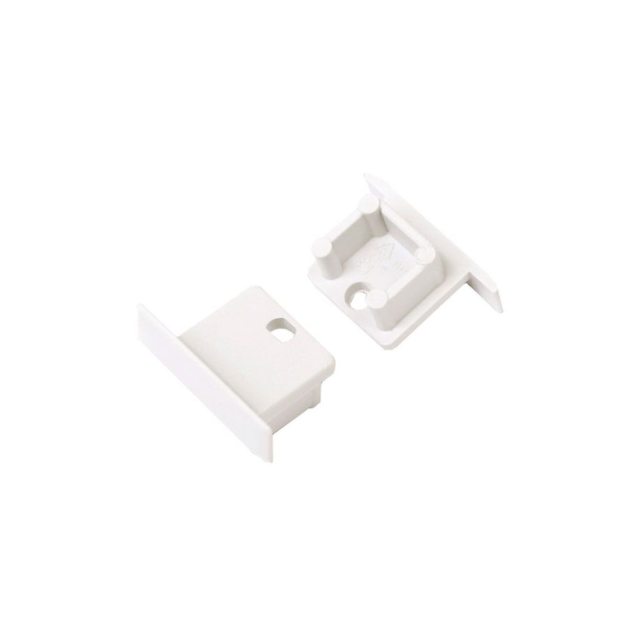 Zak a 2st. Eindkap voor Profiel 10 inbouw wit met gat