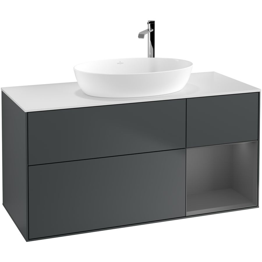 Wastafelonderkast Finion 1200x603x501mm Mid.Blue Matt Lacquer F951GKHG