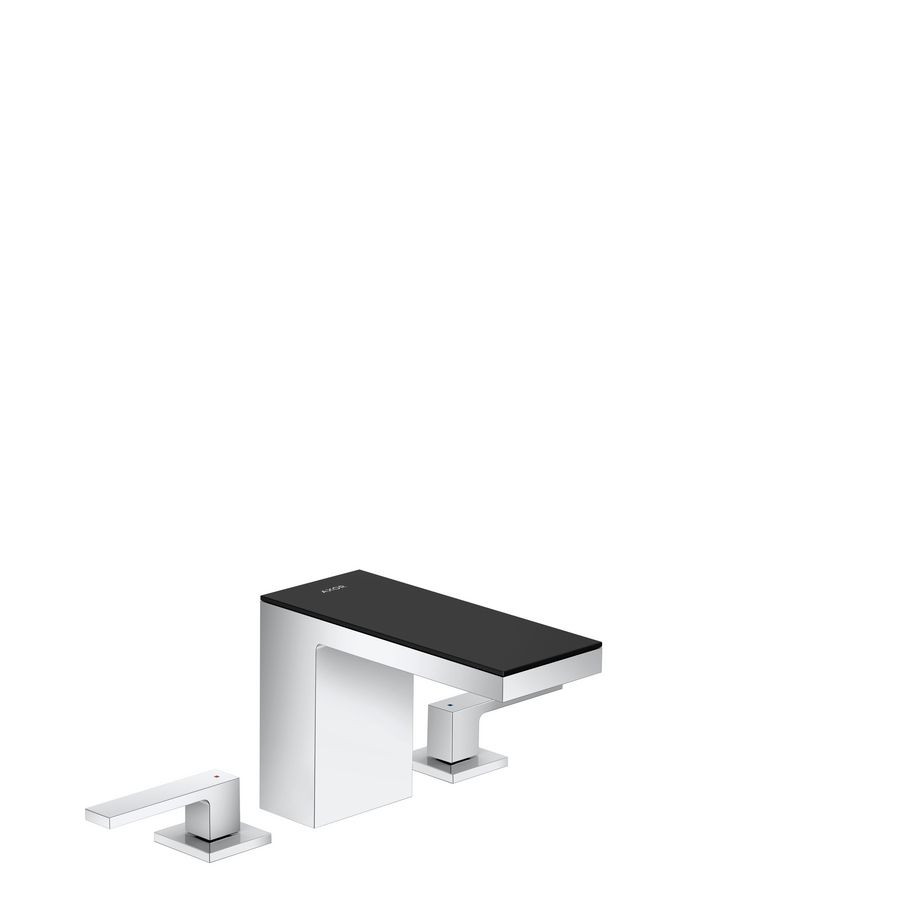 AXOR MyEdition 3-gats wastafelmengkraan 110 met Push-Open chroom/zwart glas