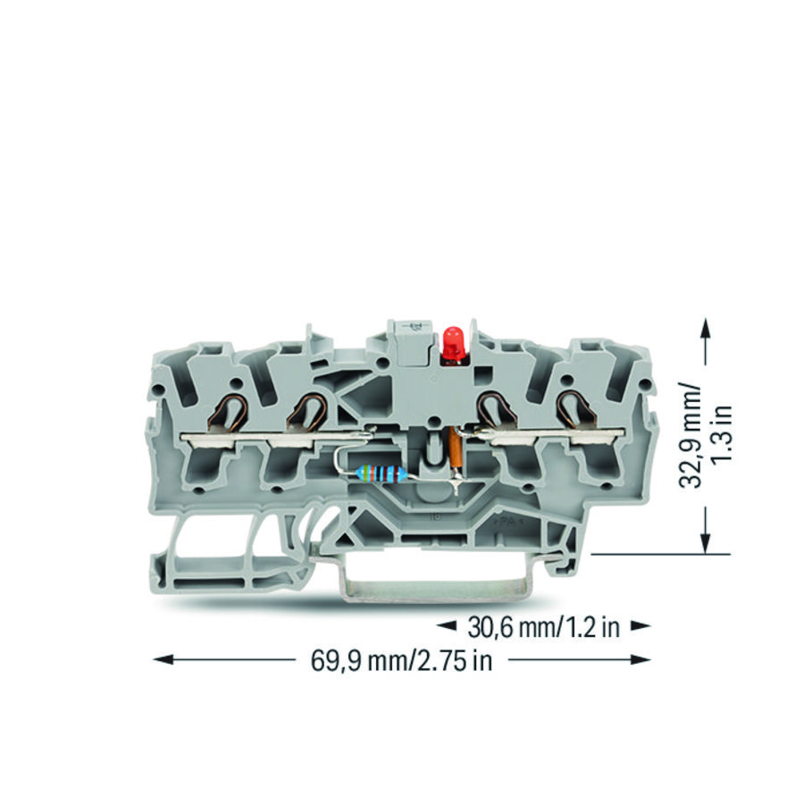 Moduleklem 4-draads LED rood 2002-1421/1000-434 VVE=100
