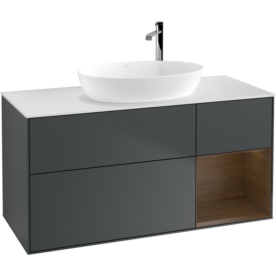 Wastafelonderkast Finion 1200x603x501mm Mid.Blue Matt Lacquer F951GNHG