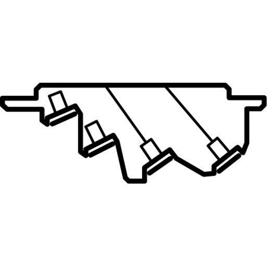 Koperrailsteun 4-polig 400A recht XL3