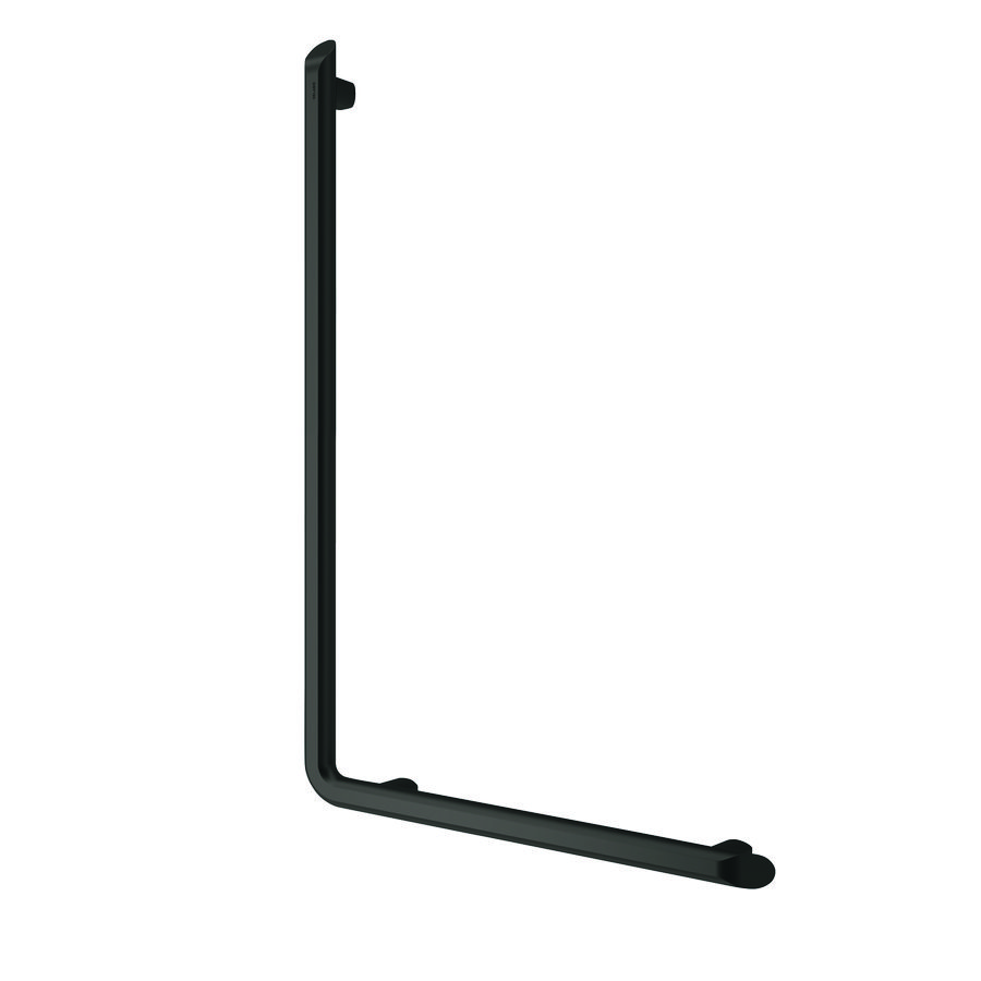 Douchestang L-vormig Ø35 H.750 aluminium zwart