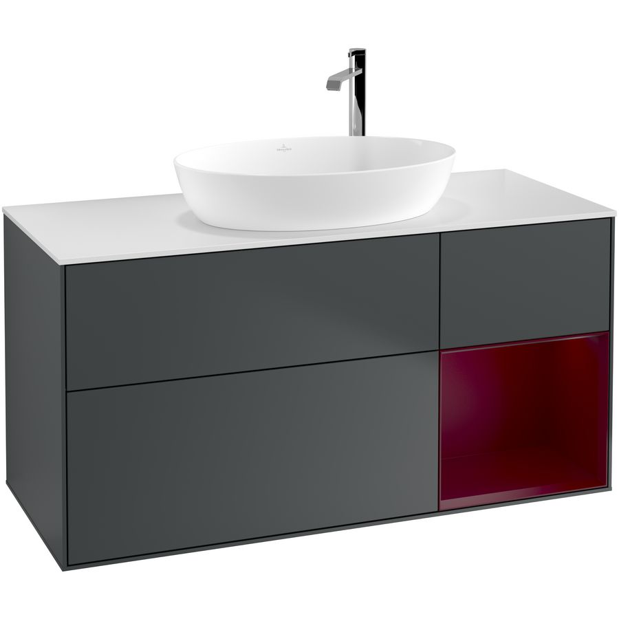 Wastafelonderkast Finion 1200x603x501mm Mid.Blue Matt Lacquer F951HBHG