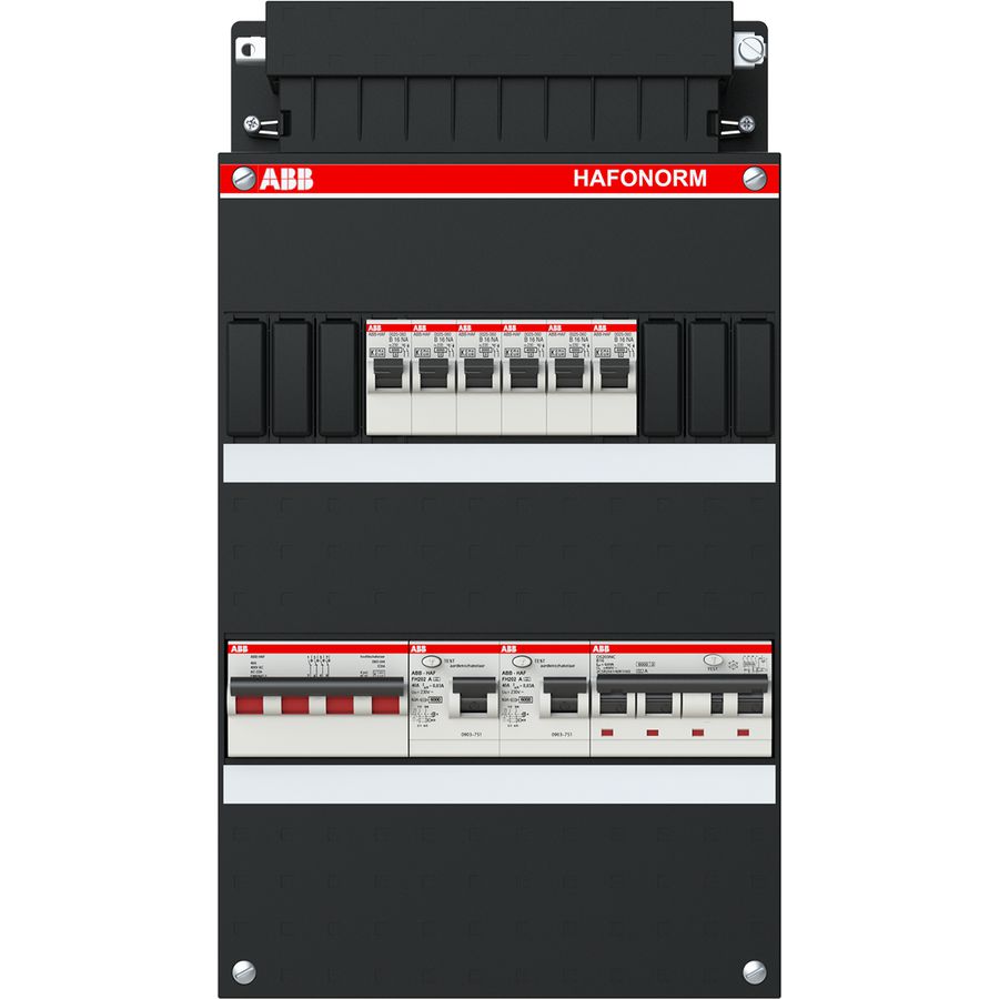 Installatiekast 6x achter 2x 30mA + HS + C 3-fasen