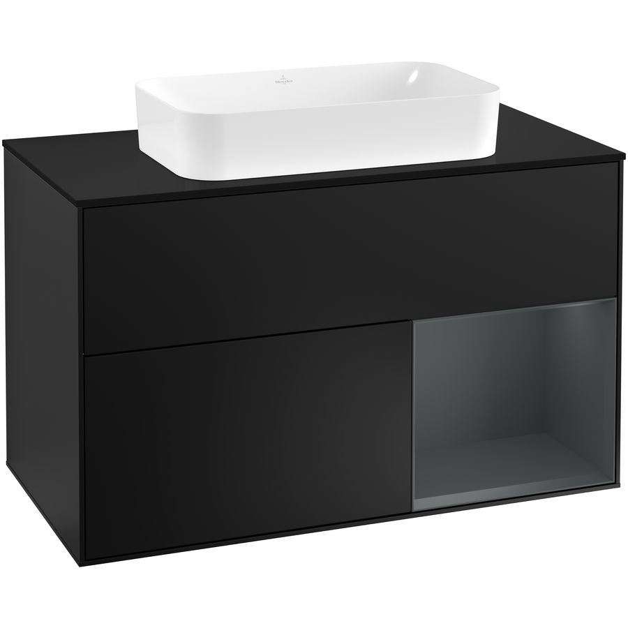Wastafelonderkast Finion 1000x603x501mm Black Matt Lacquer G252HGPD