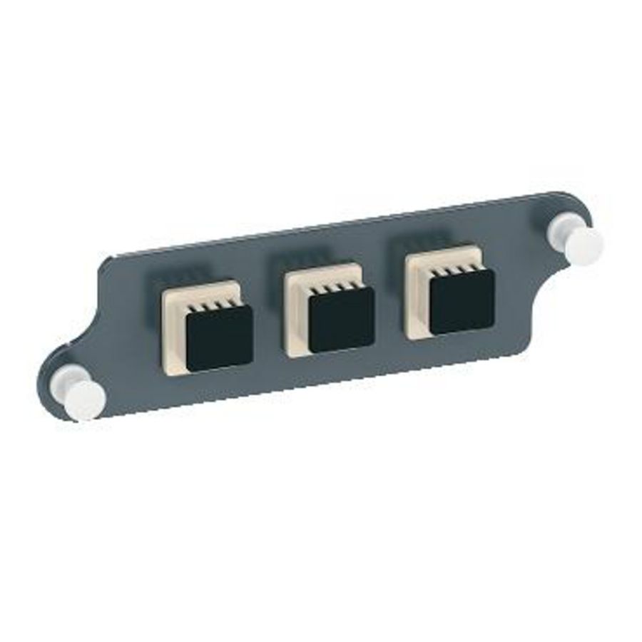 Frontplaat glasvezelpaneel 3 LC duplex adapter Actassi 19-C