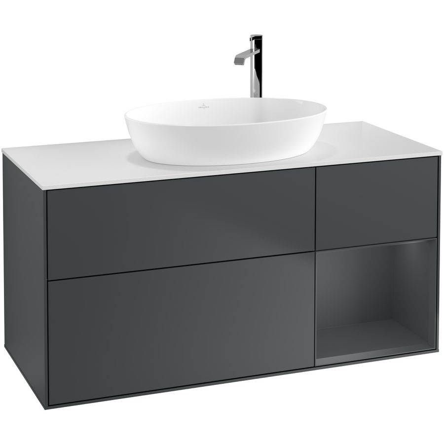 Wastafelonderkast Finion 1200x603x501mm Mid.Blue Matt Lacquer F951HGHG