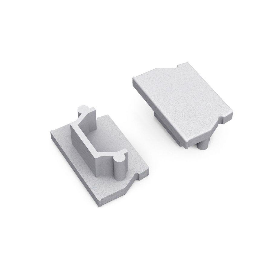 Zak a 2st. Eindkap voor Profiel 12 opbouw zilvergrijs