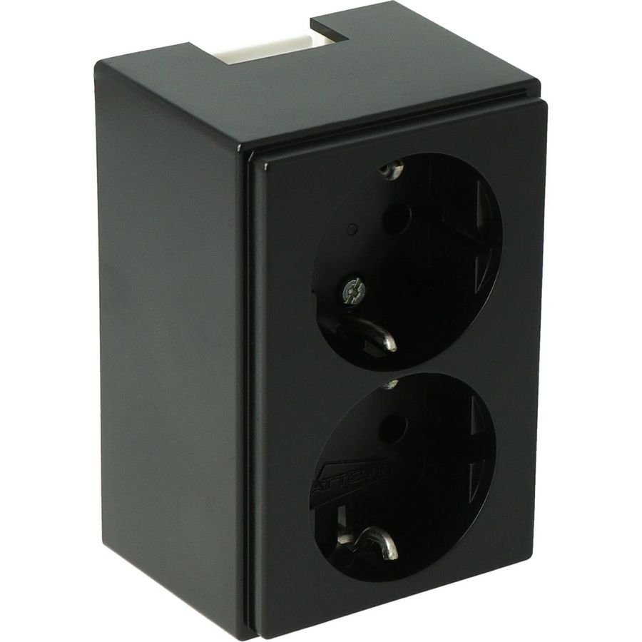 ZC25 2-voudige contactdoos zwart (RAL 9005)