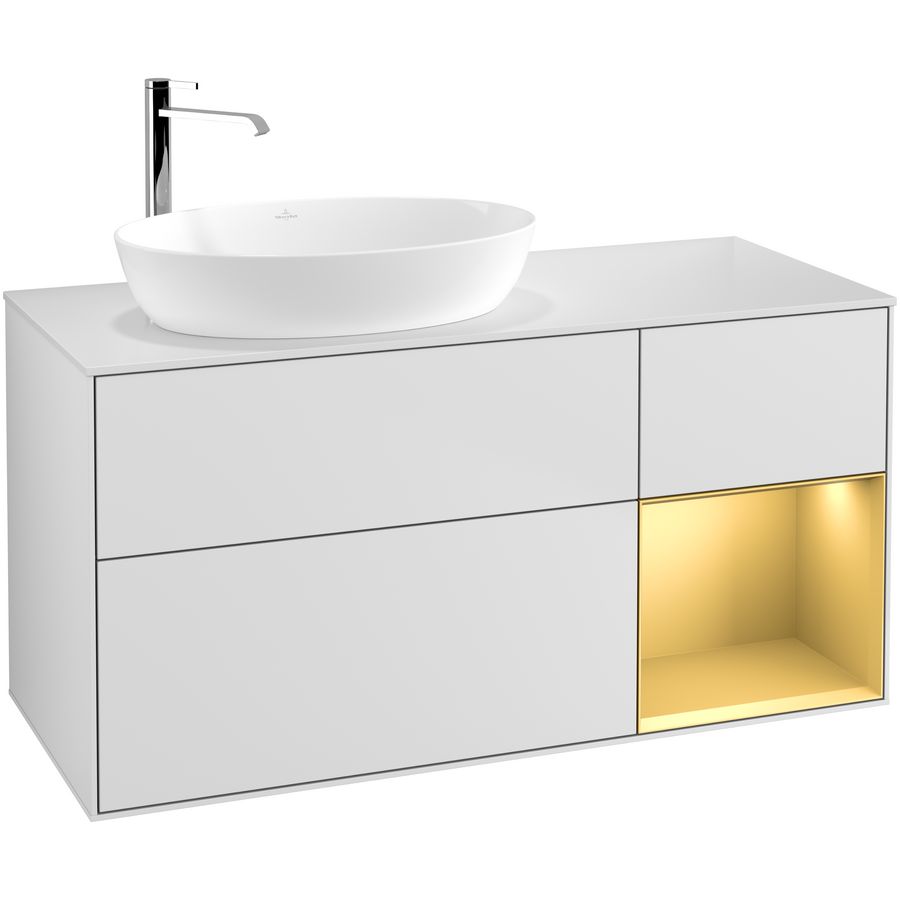 Wastafelonderkast Finion 1200x603x501mm White Matt Lacquer F931HFMT