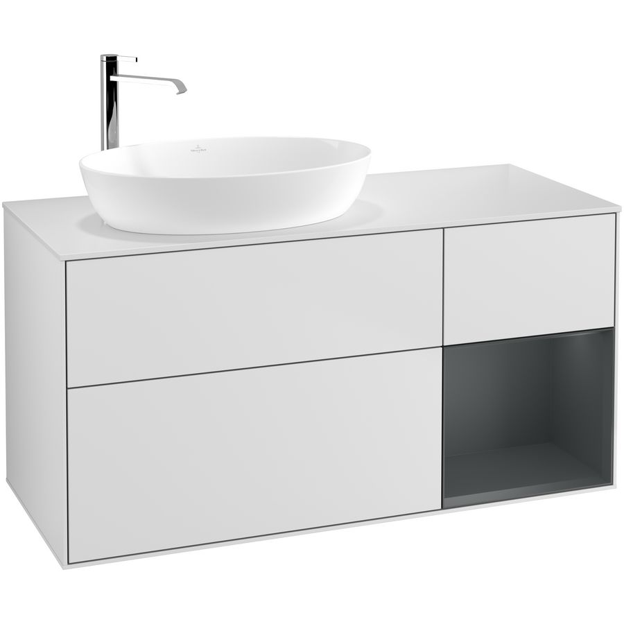 Wastafelonderkast Finion 1200x603x501mm White Matt Lacquer F931HGMT