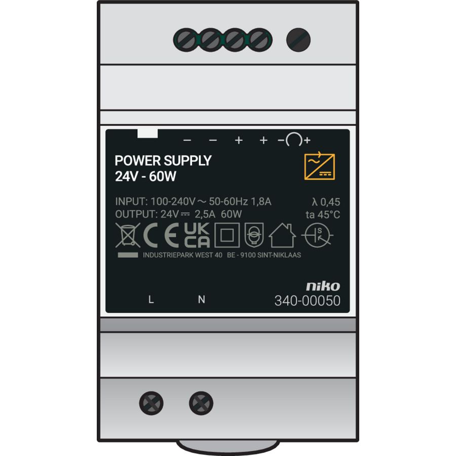 Modulaire voeding 24Vdc 2,5A 60W