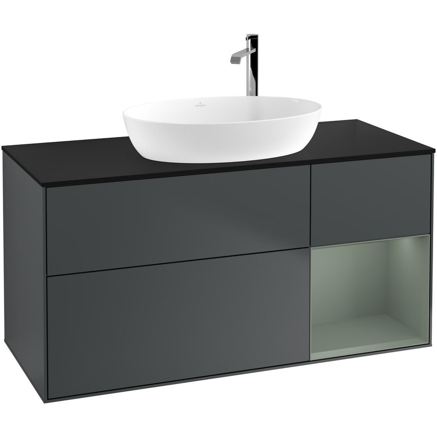 Wastafelonderkast Finion 1200x603x501mm Mid.Blue Matt Lacquer F952GMHG