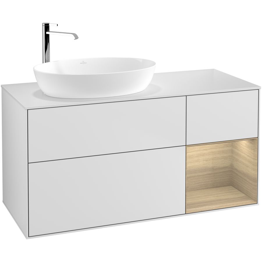 Wastafelonderkast Finion 1200x603x501mm White Matt Lacquer F931PCMT