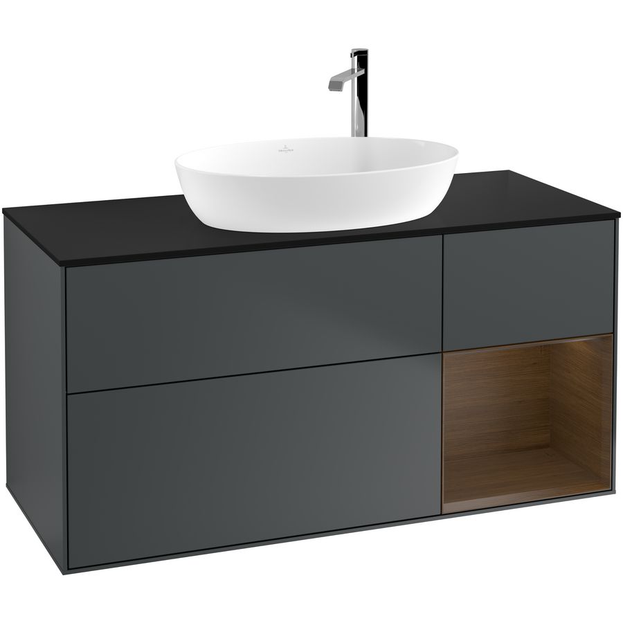 Wastafelonderkast Finion 1200x603x501mm Mid.Blue Matt Lacquer F952GNHG