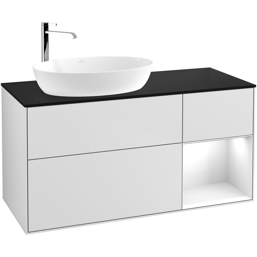 Wastafelonderkast Finion 1200x603x501mm White Matt Lacquer F932GFMT